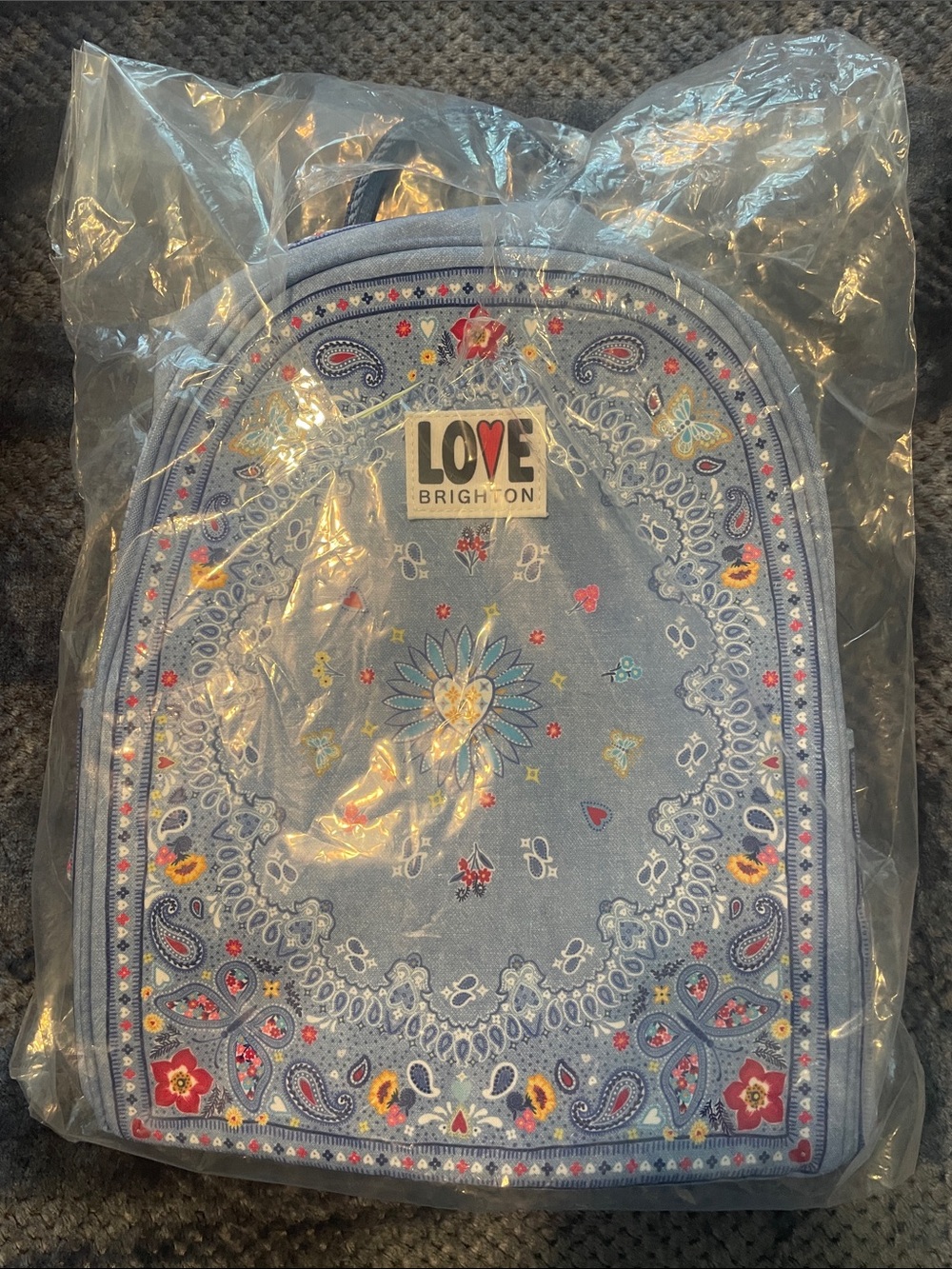 Brighton Light Blue Paisley Floral Backpack